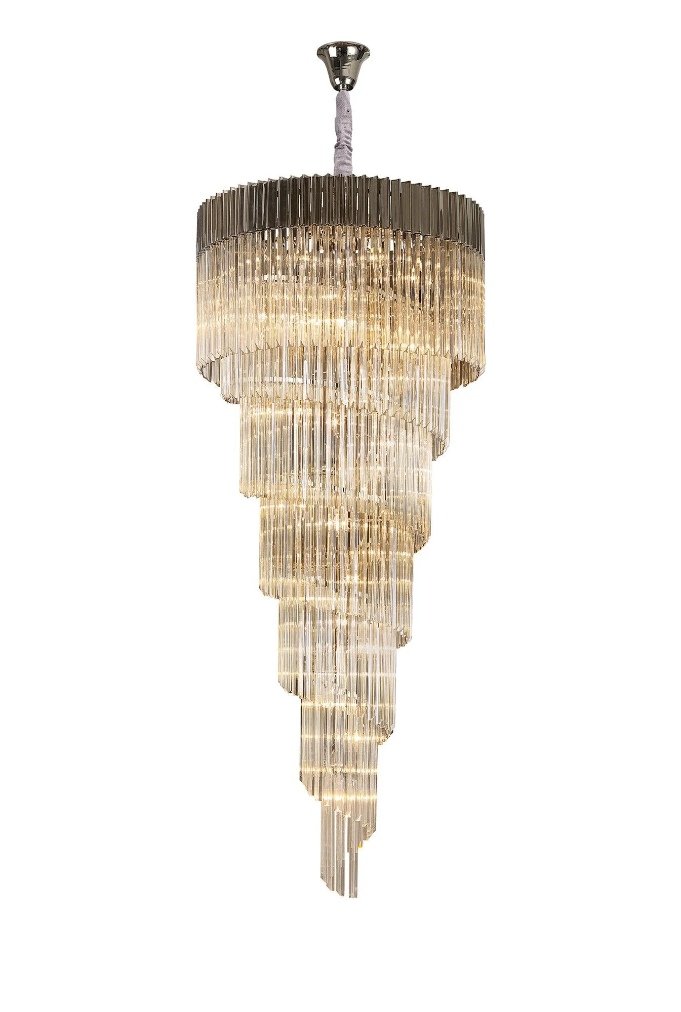 Georgia 7 Tier 31lt Pendant Chandelier, Matt Black/Brass/Polished Nickel - Image 11