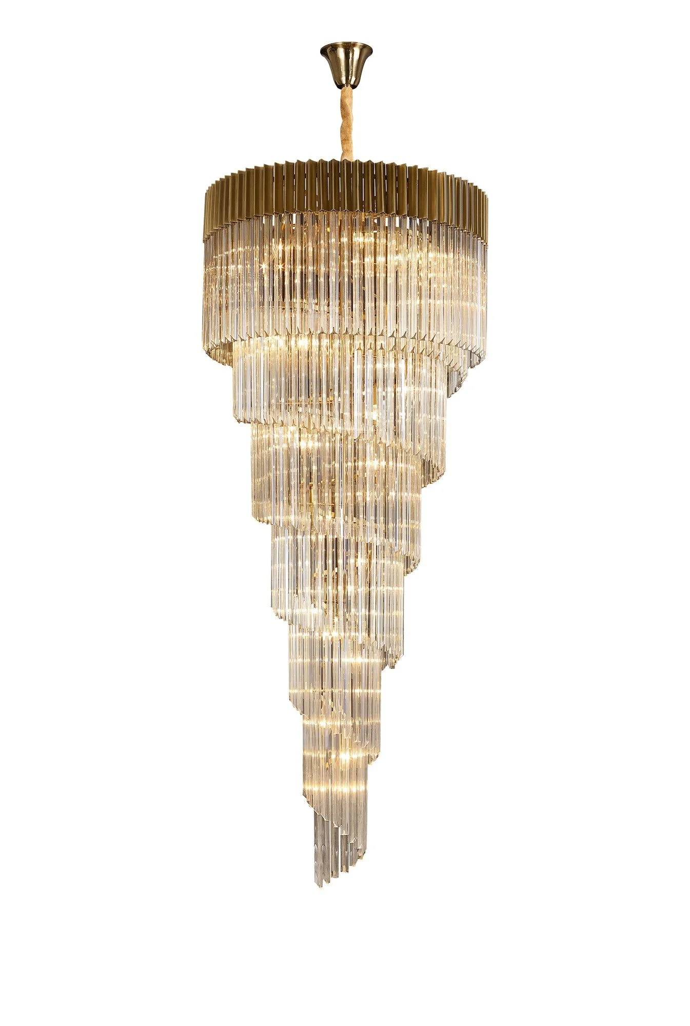 Georgia 7 Tier 31lt Pendant Chandelier, Matt Black/Brass/Polished Nickel - Image 12