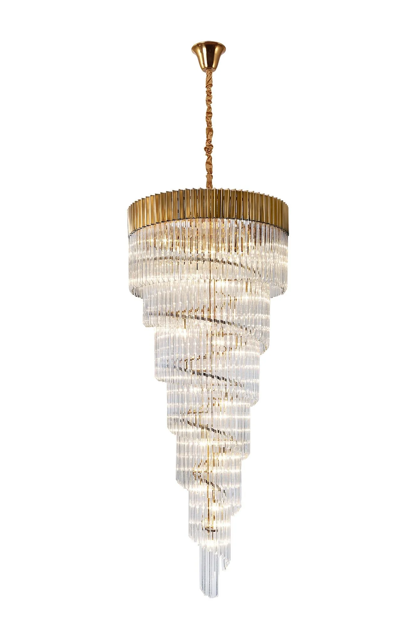 Georgia 7 Tier 31lt Pendant Chandelier, Matt Black/Brass/Polished Nickel - Image 5