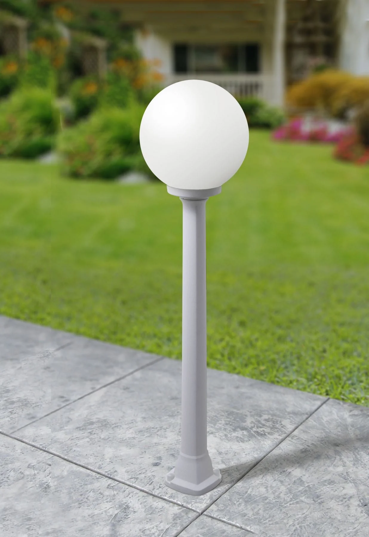 Giaffa G250 Opal/Clear Glass Post Light IP55 - Black/Grey - Image 4