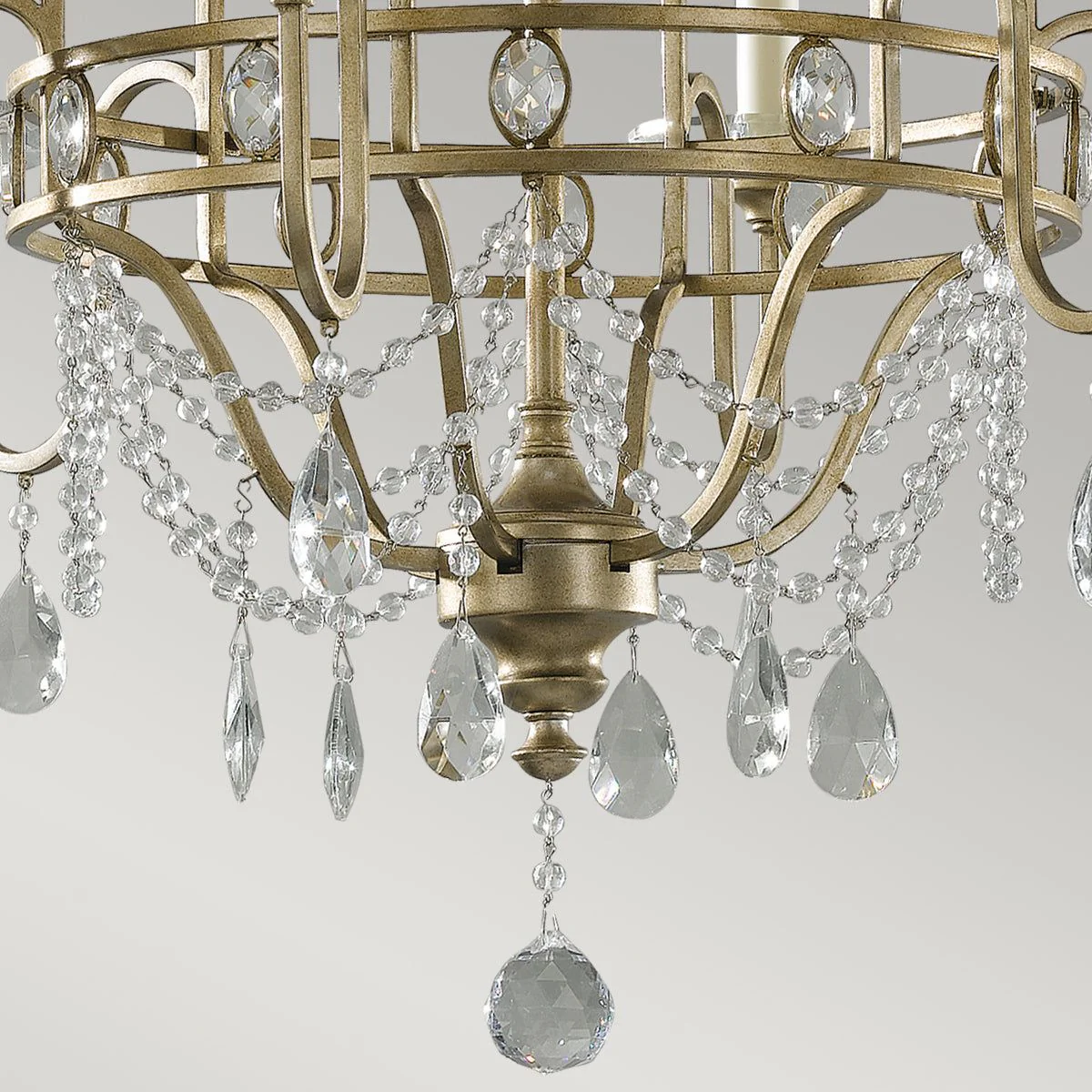Gianna 6Lt Chandelier Ceiling Light - Gilded Silver Finish - Image 3