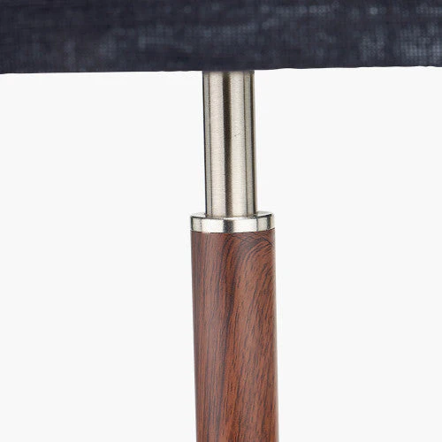 Gianni Brushed Silver and Wood Effect Table Lamp - Image 2