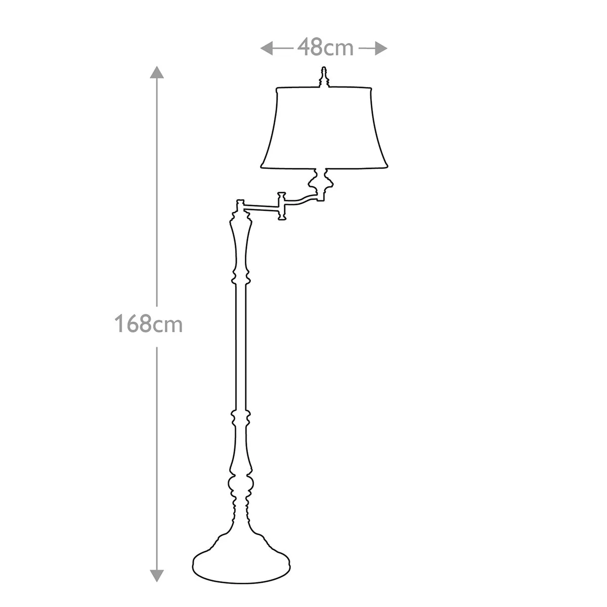 Gibson 1 Light Floor Lamp - Cambridge Crackle with Desert Shade E27 - Image 6