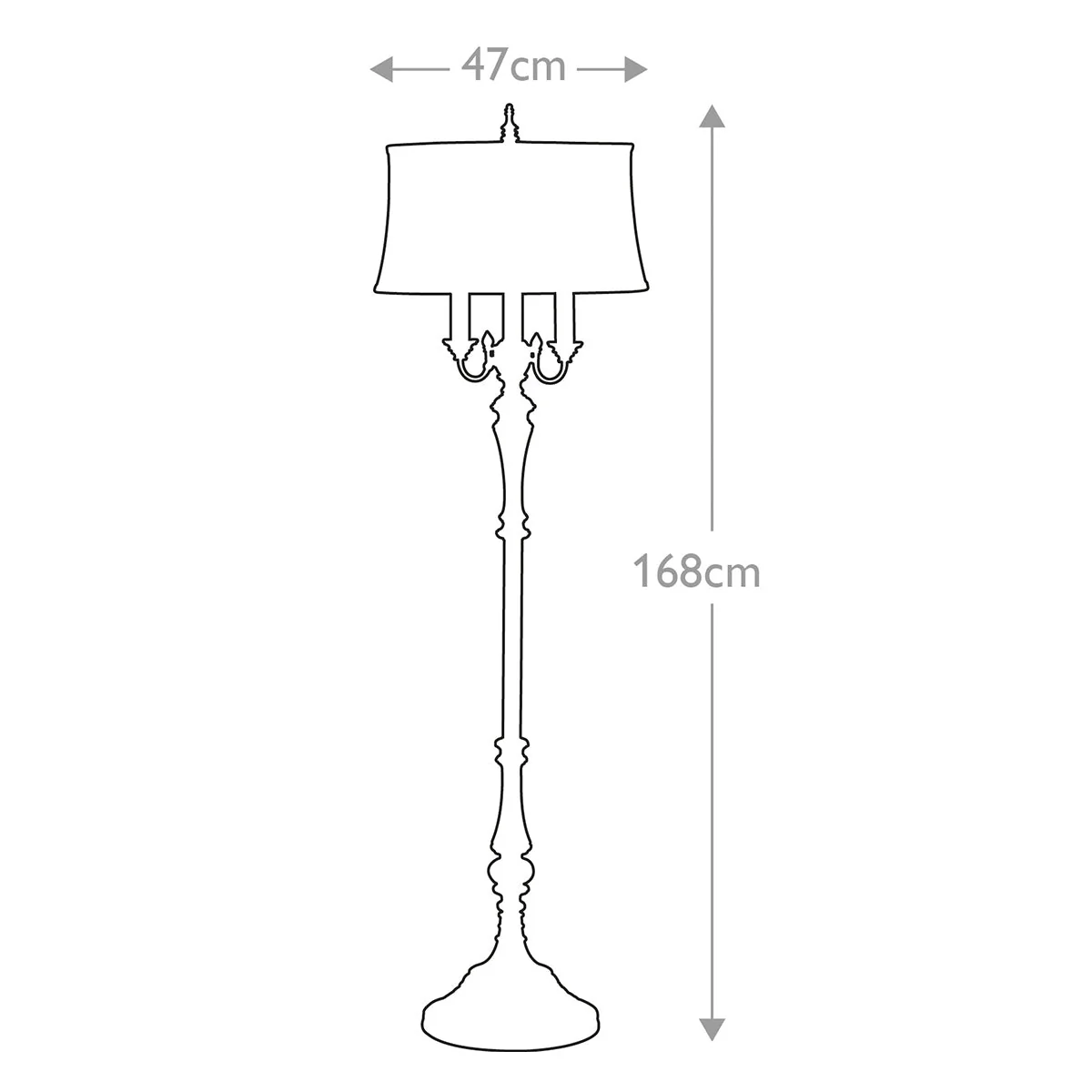 Gibson 4 Light Floor Lamp - Cambridge Crackle with Desert Shade E27 - Image 5