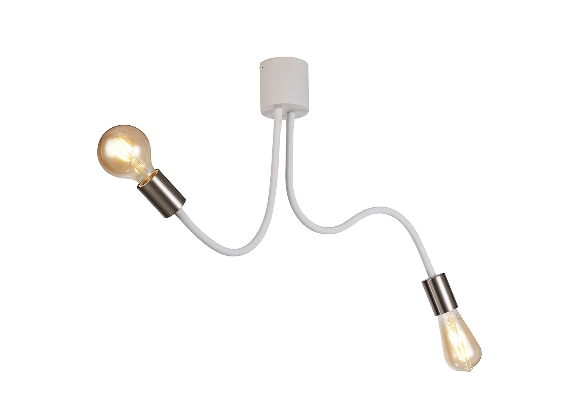 Gied Flexible Semi-Flush Ceiling 1 Light, Satin White/Satin Nickel & Satin Black /Satin Nickel - Image 3