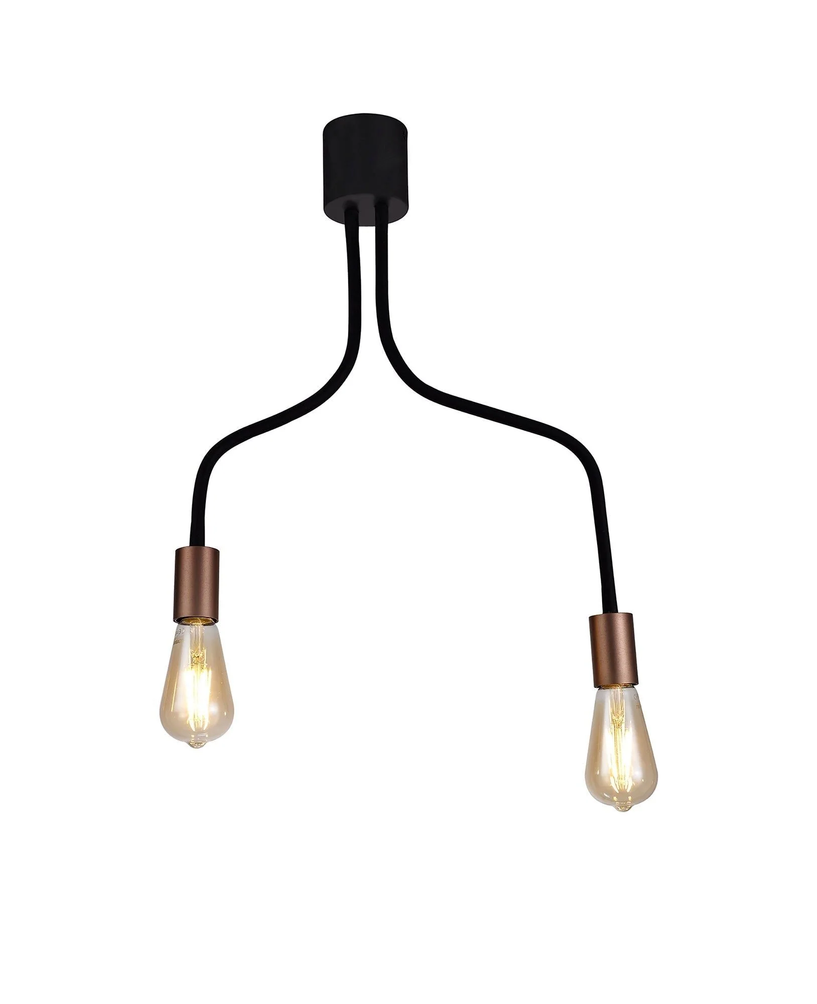 Gied Flexible Semi-Flush Ceiling 1 Light, Satin White/Satin Nickel & Satin Black /Satin Nickel - Image 4