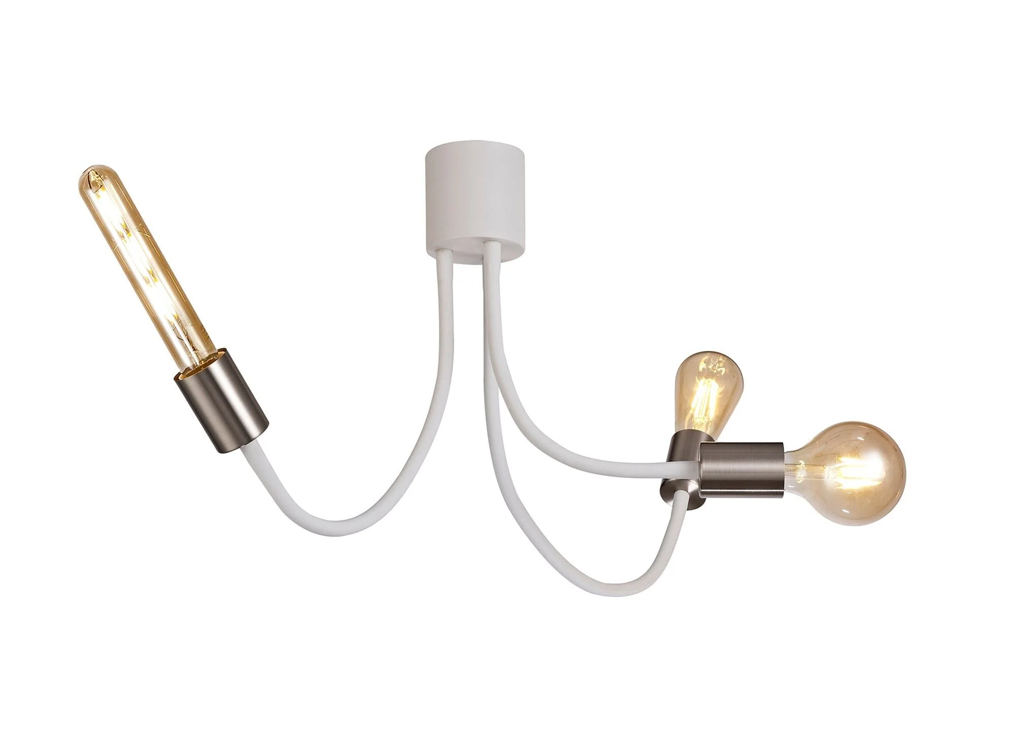 Gied Flexible Semi-Flush Ceiling 1 Light, Satin White/Satin Nickel & Satin Black /Satin Nickel - Image 5