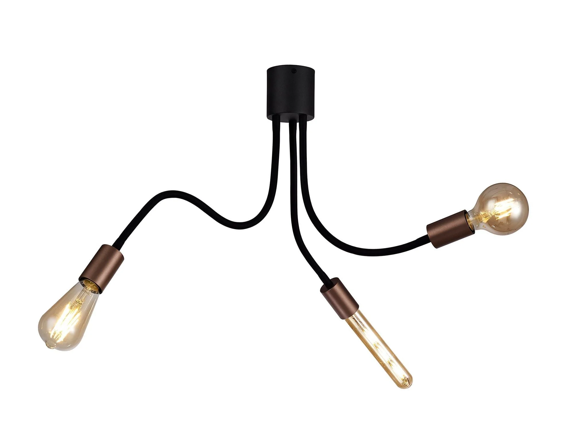 Gied Flexible Semi-Flush Ceiling 1 Light, Satin White/Satin Nickel & Satin Black /Satin Nickel - Image 6