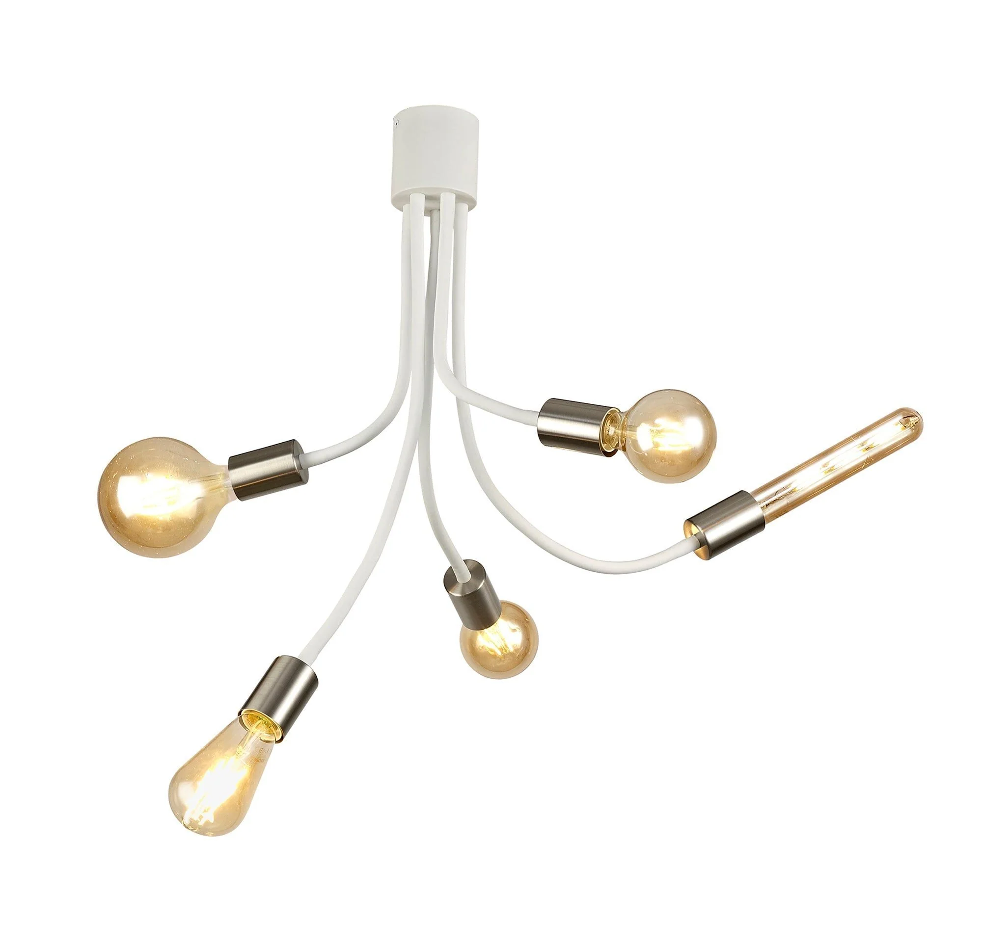 Gied Flexible Semi-Flush Ceiling 1 Light, Satin White/Satin Nickel & Satin Black /Satin Nickel - Image 7