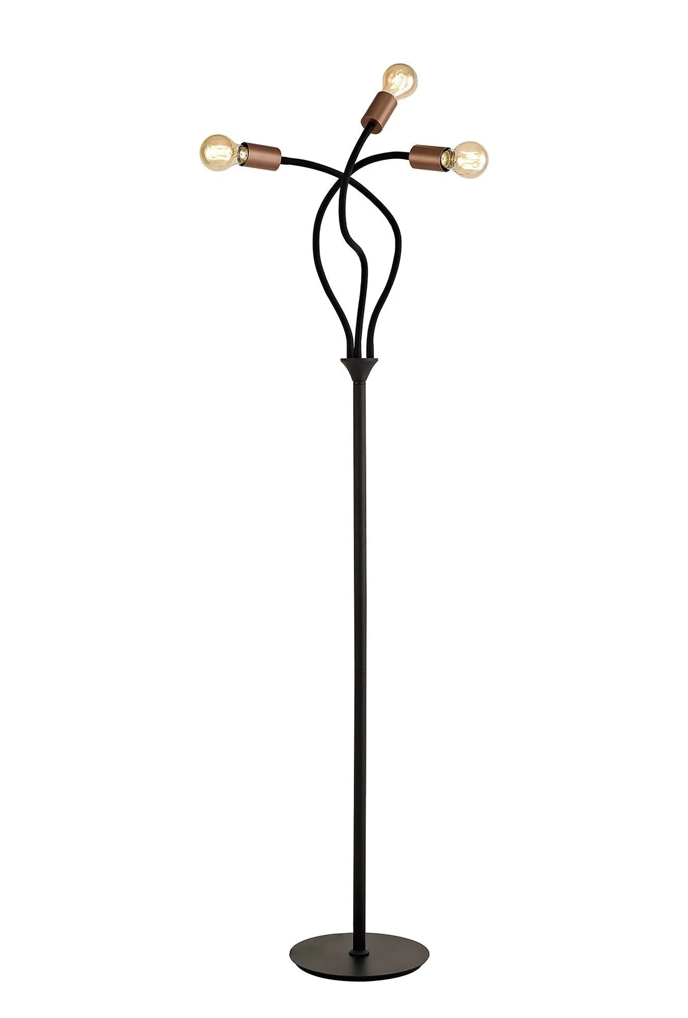 Gied Flexible Floor Lamp, 3 Light E27 Satin White/Satin Nickel & Satin Black/Satin Nickel - Image 3