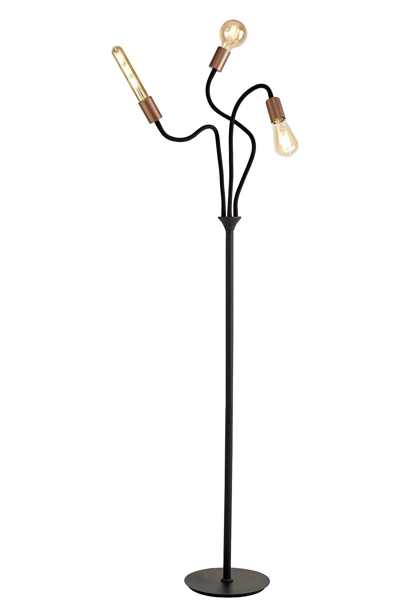 Gied Flexible Floor Lamp, 3 Light E27 Satin White/Satin Nickel & Satin Black/Satin Nickel - Image 4