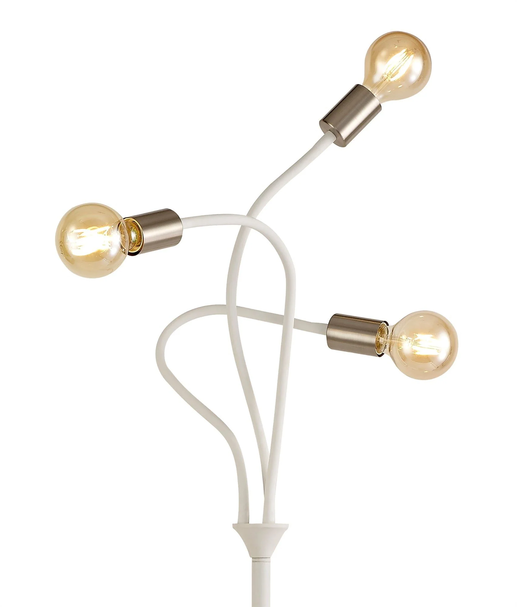 Gied Flexible Floor Lamp, 3 Light E27 Satin White/Satin Nickel & Satin Black/Satin Nickel - Image 8