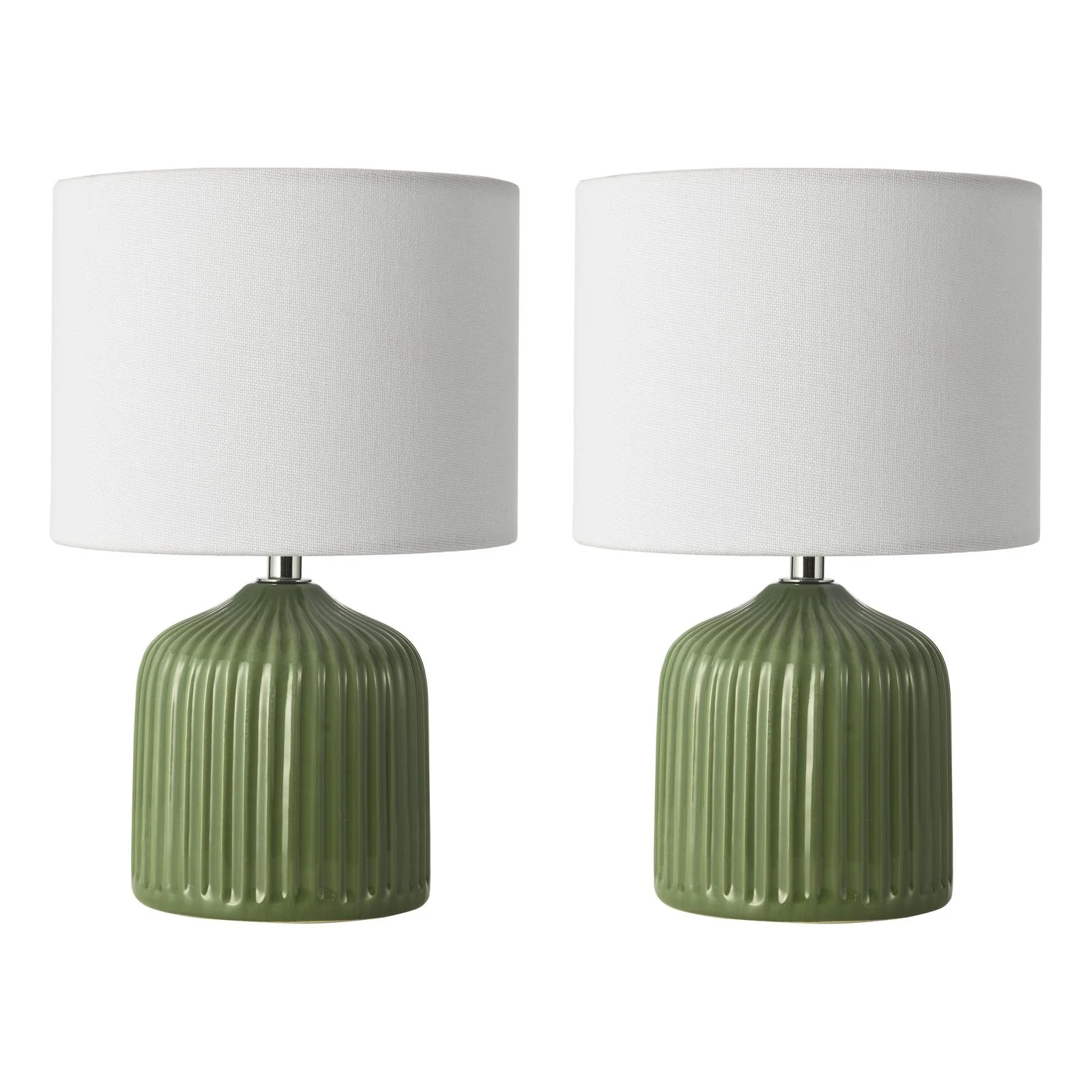 Gigi Twin Pack Table Lamp- Green/ Cream With Shades - Image 2