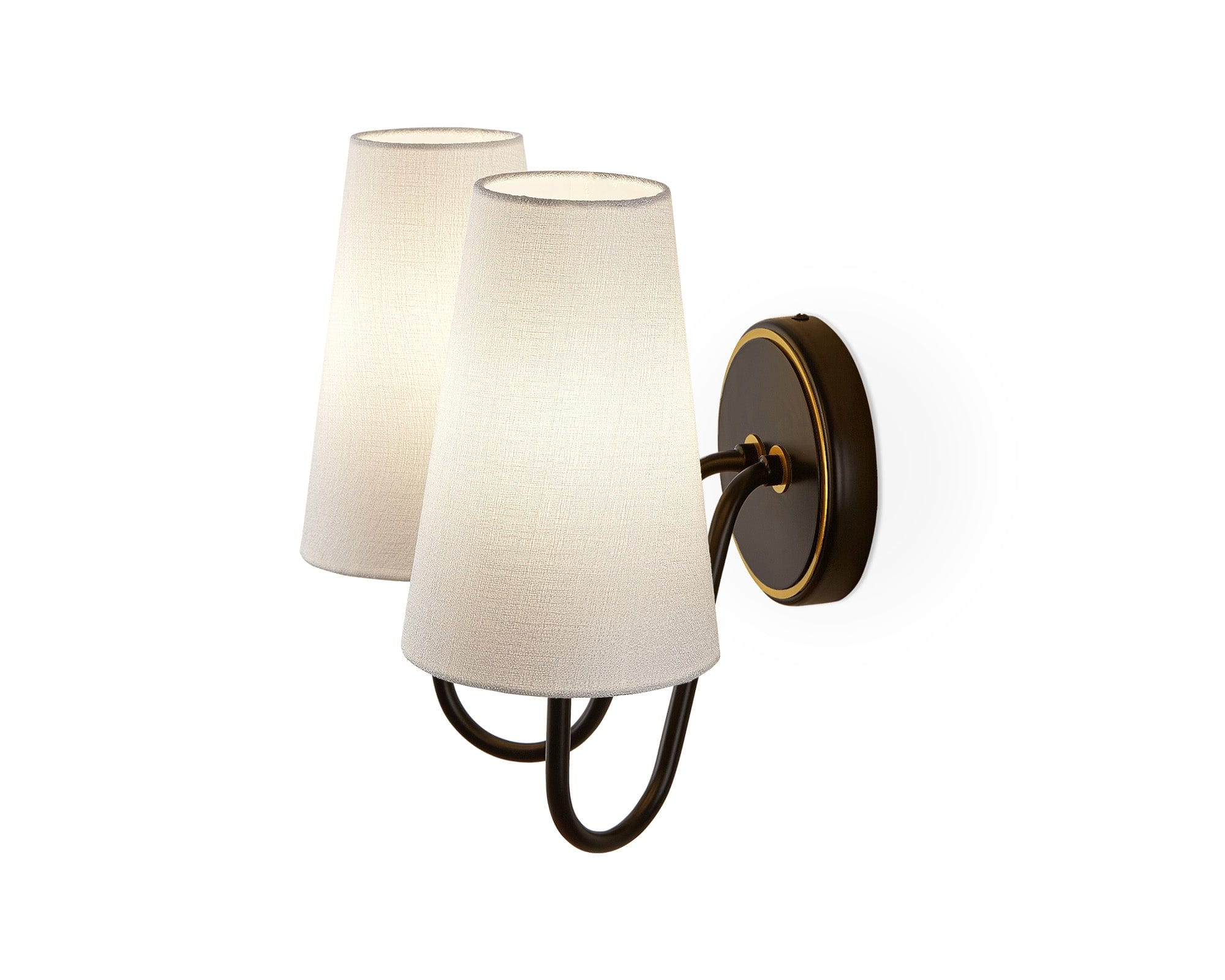 Gildan Wall Light - White, Black & Brass E14 - Image 3