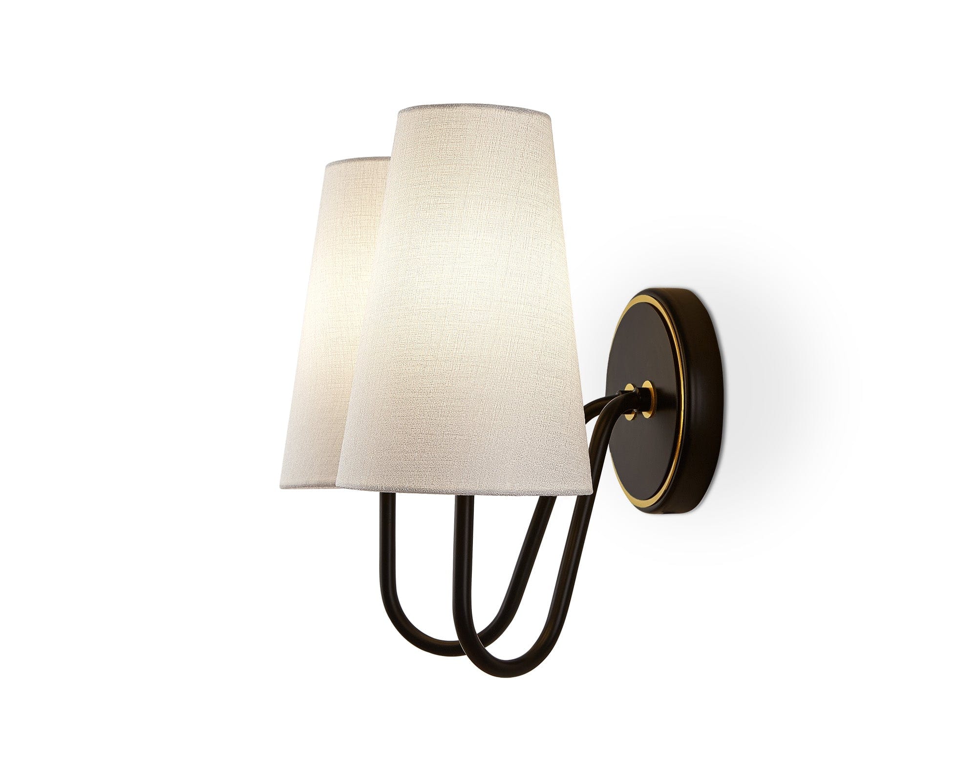 Gildan Wall Light - White, Black & Brass E14 - Image 4