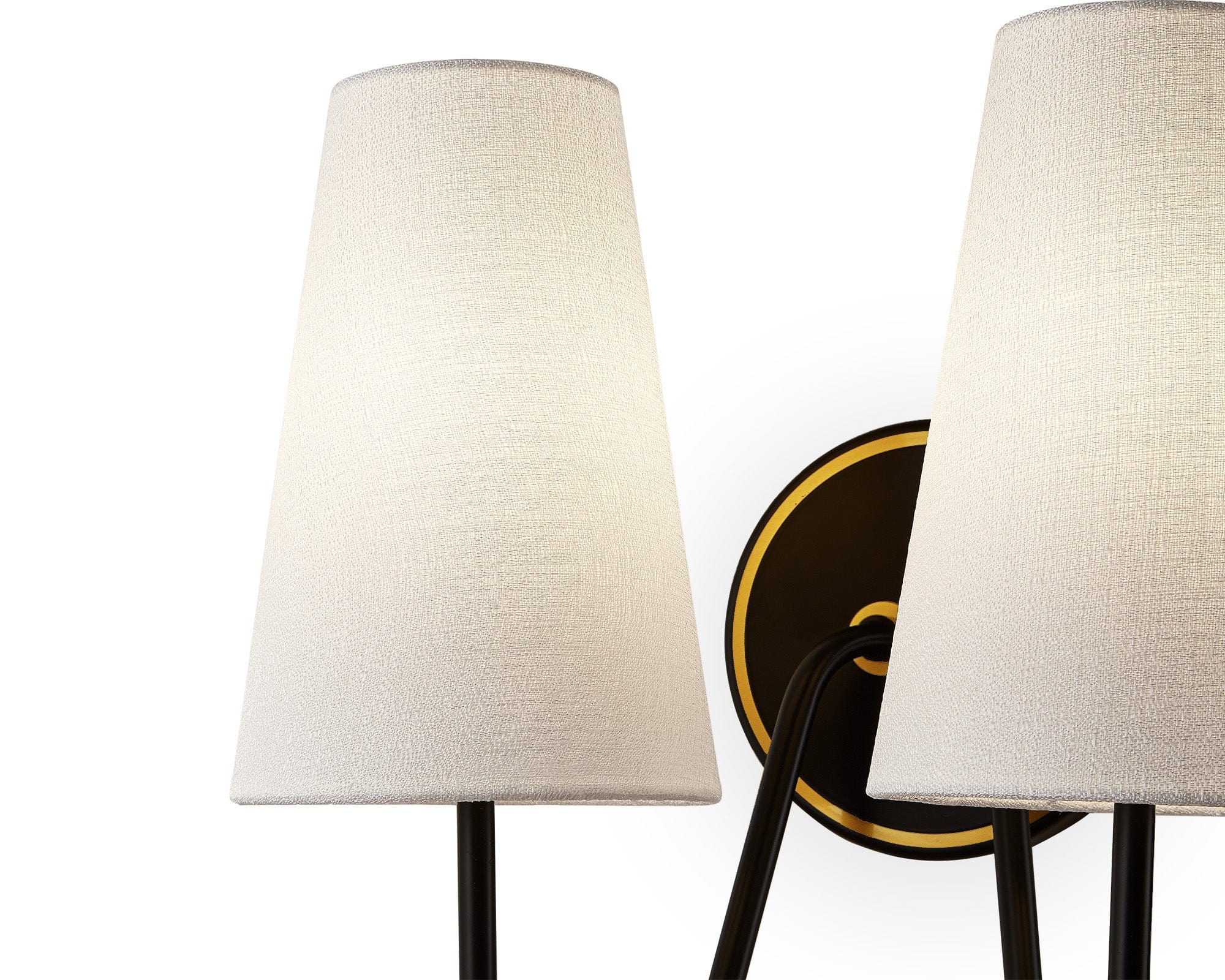 Gildan Wall Light - White, Black & Brass E14 - Image 6