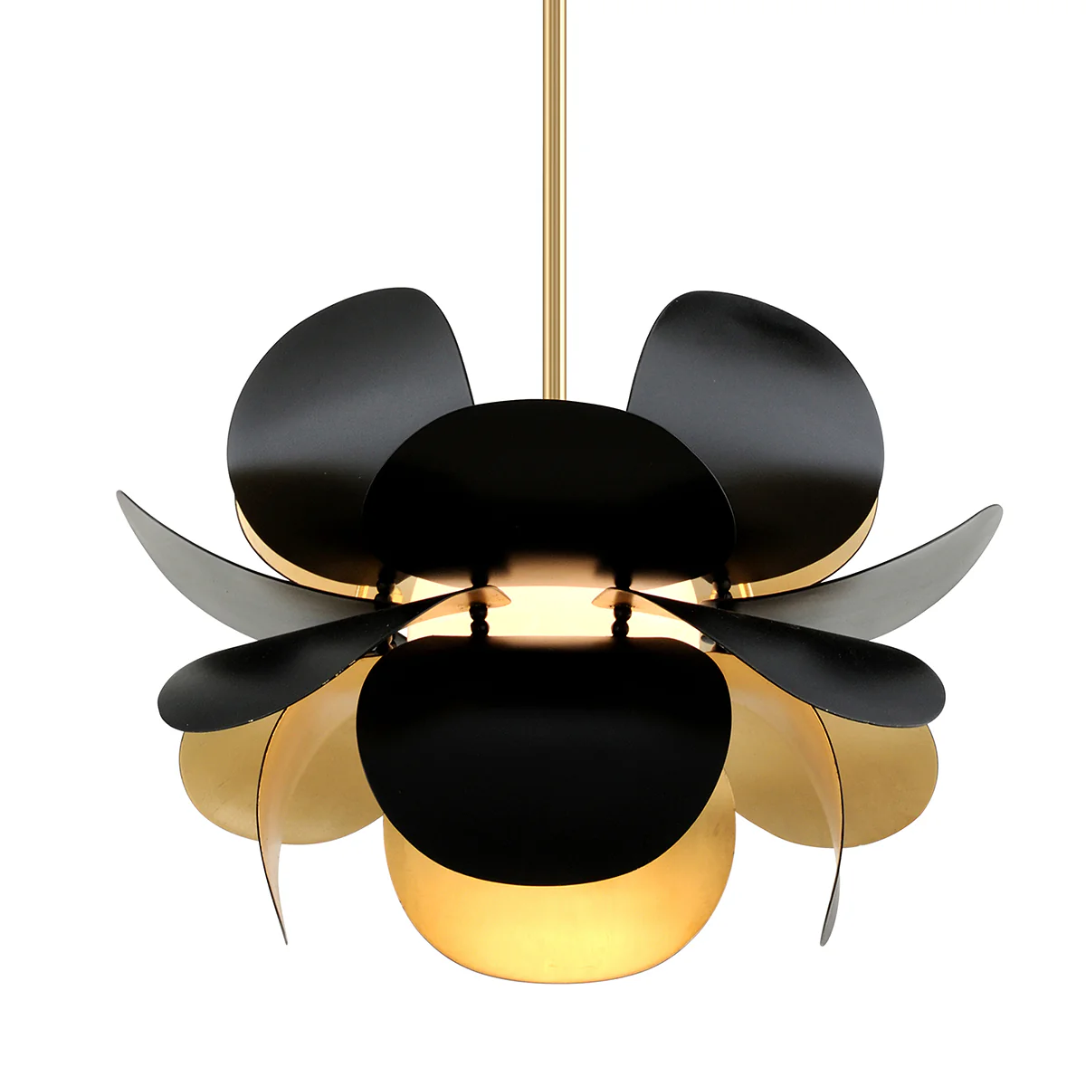 Ginger 1Lt Small/Large Pendant - Gold Leaf & Black - Image 6