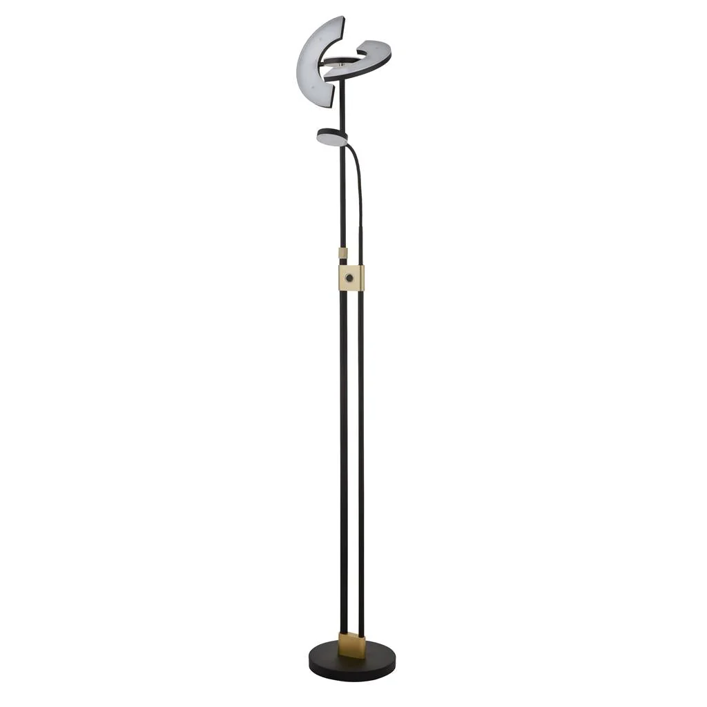 Gio Floor Lamp - Black & Satin Brass Metal/Satin Nickel & Chrome Metal Integrated LED - Image 2