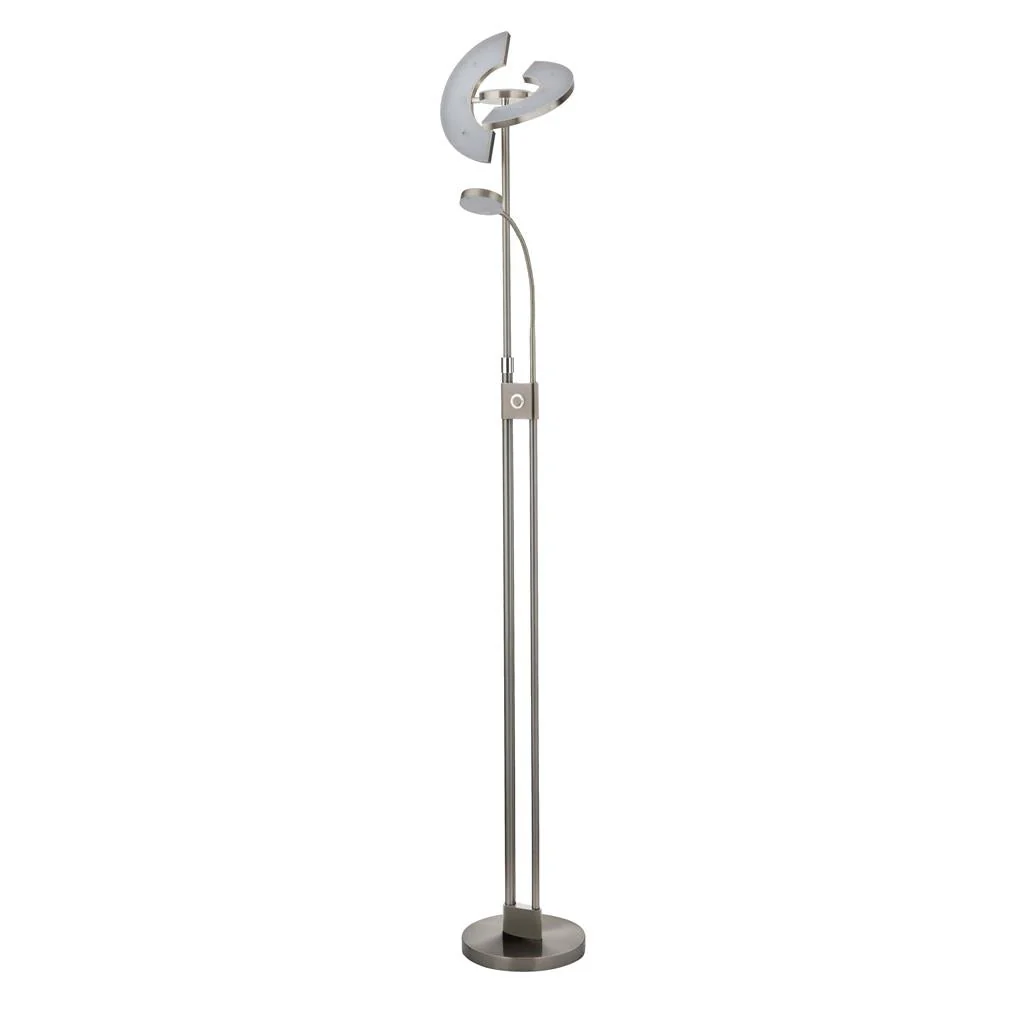 Gio Floor Lamp - Black & Satin Brass Metal/Satin Nickel & Chrome Metal Integrated LED - Image 6