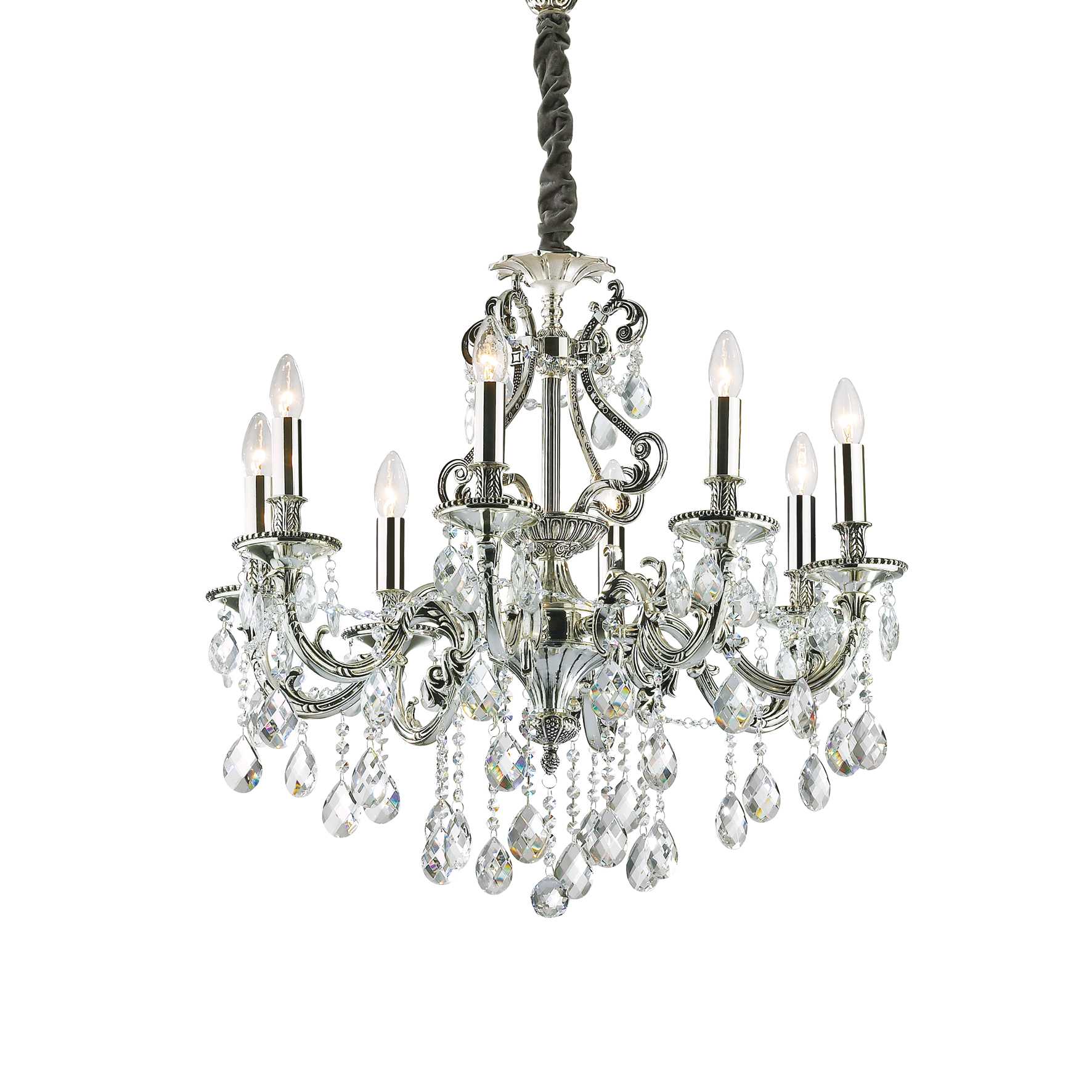 Gioconda Chandelier 6/8/12Lt - Silver/Gold Finish - Image 3