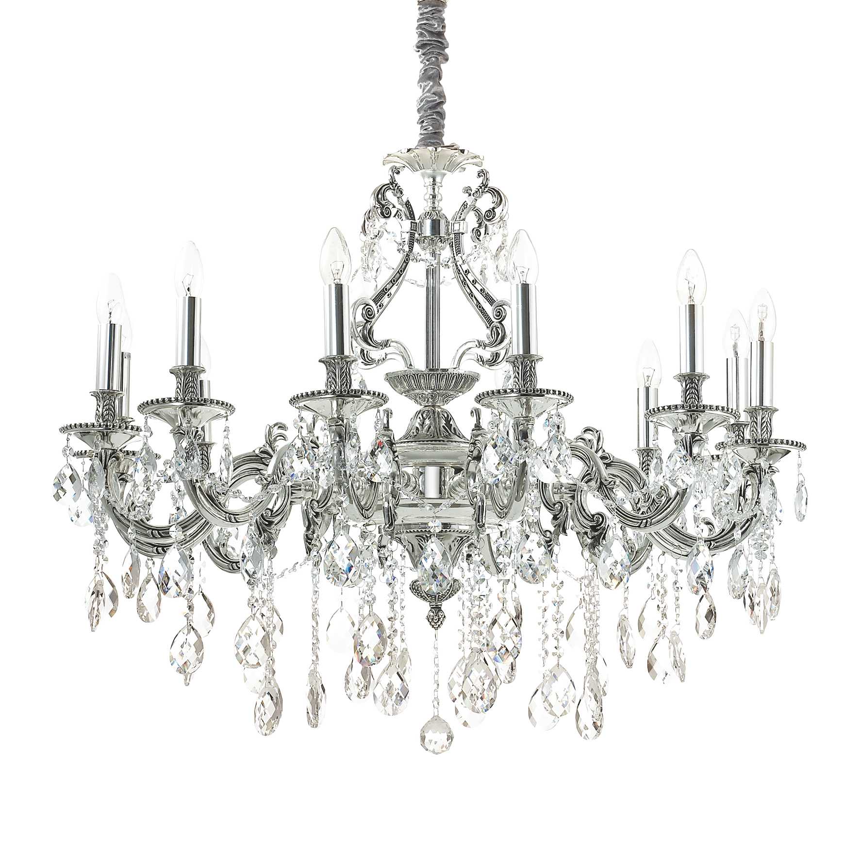 Gioconda Chandelier 6/8/12Lt - Silver/Gold Finish - Image 5