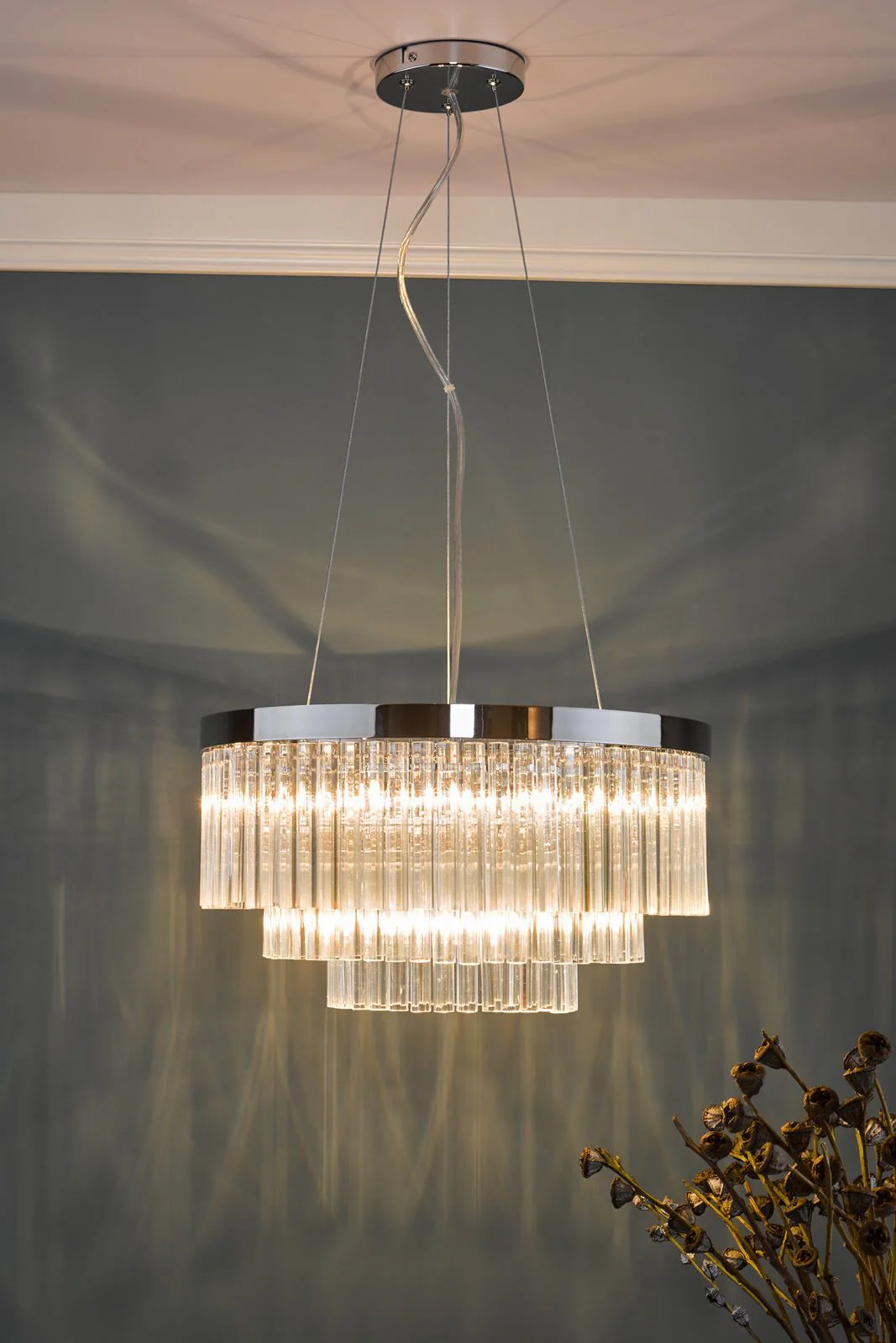 Giovana 5 Light Pendant Clear/Smoked Glass - Image 2