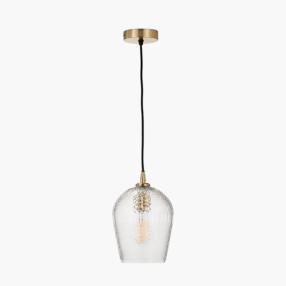 Giselle Diamond Pendant - Clear Glass - Image 2