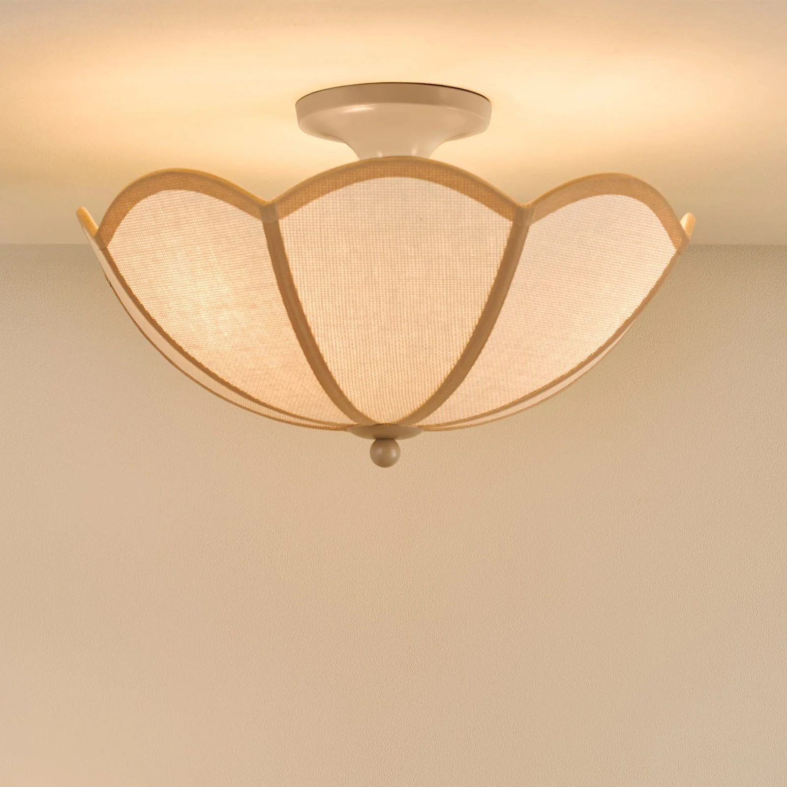 Giuliana 3 Light Semi-Flush - Rattan and Satin Taupe - Image 4