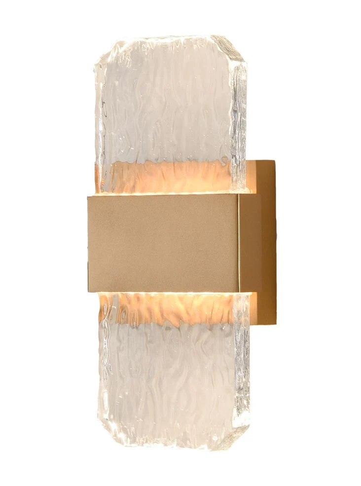 Glacial 2Lt LED IP54 Wall Lamp - Brass - Promotional Offer