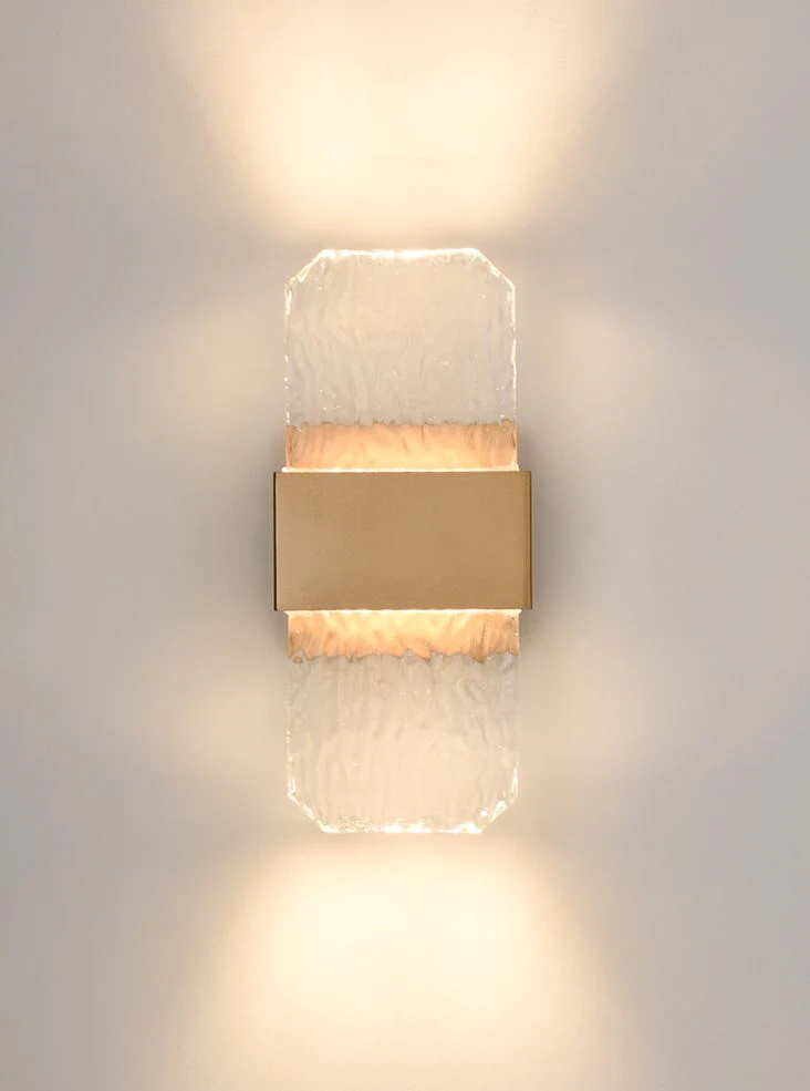 Glacial 2Lt LED IP54 Wall Lamp - Brass - Promotional Offer - Image 2