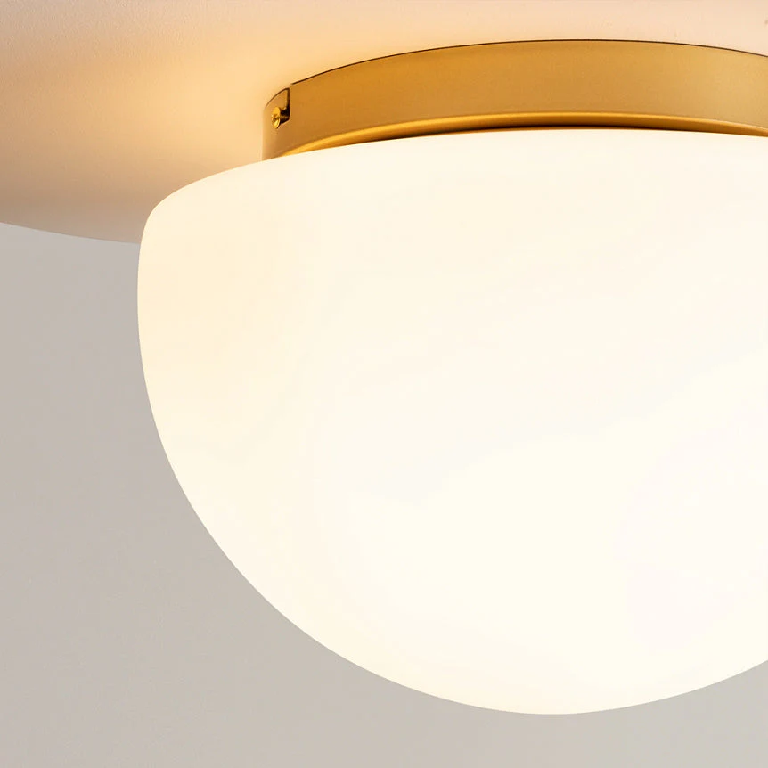 Glassy Flush Ceiling Lamp - Gold/ Black Finishes - Image 5