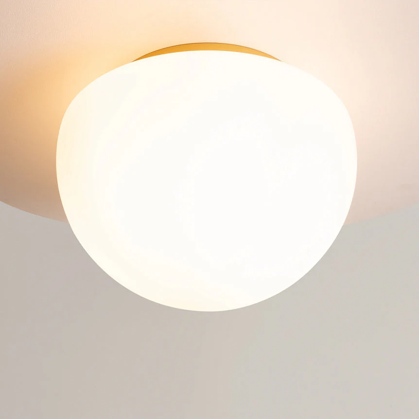 Glassy Flush Ceiling Lamp - Gold/ Black Finishes - Image 8