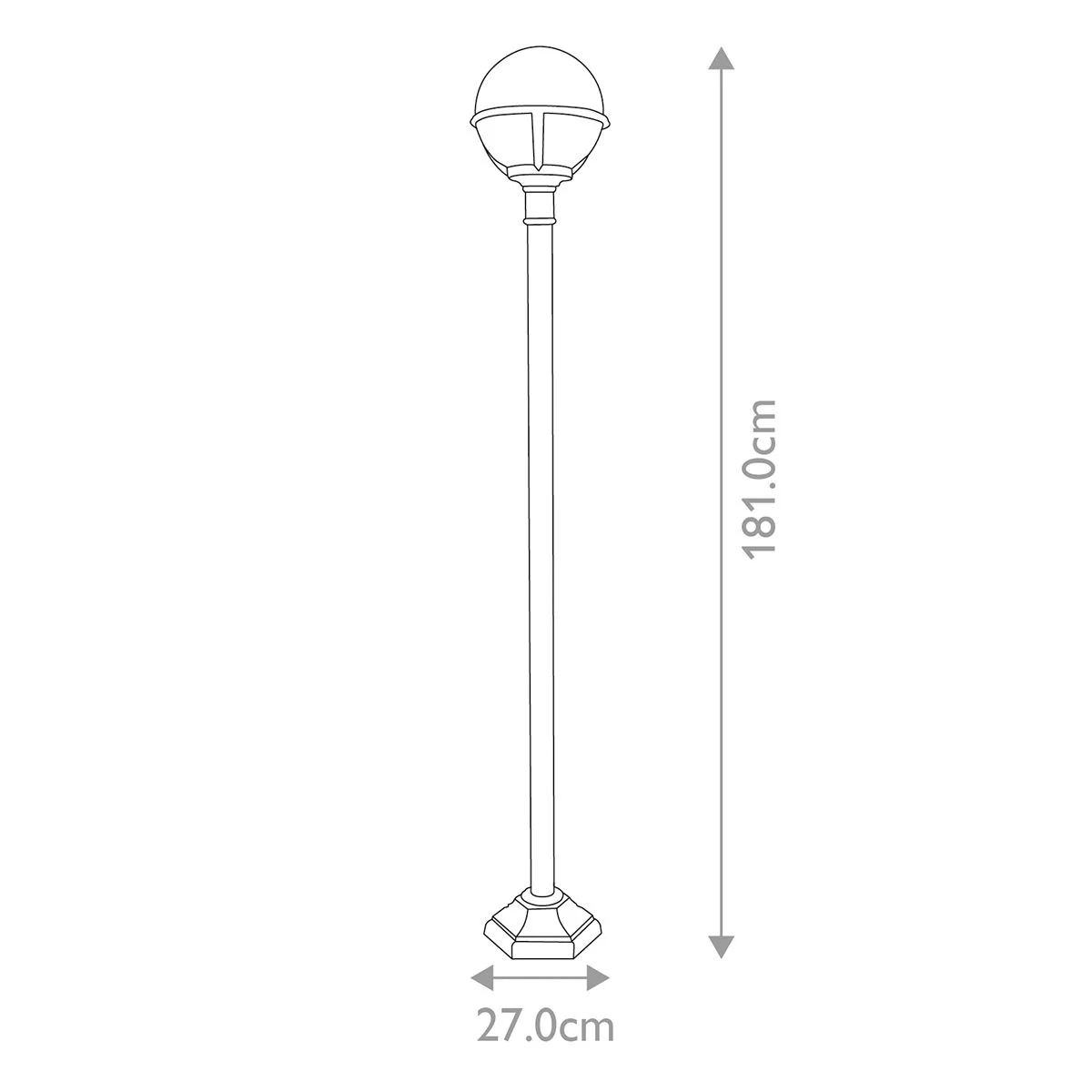 Glenbeigh 1 Light Medium/Large Pillar Lantern - Black IP44 E27 - Image 8