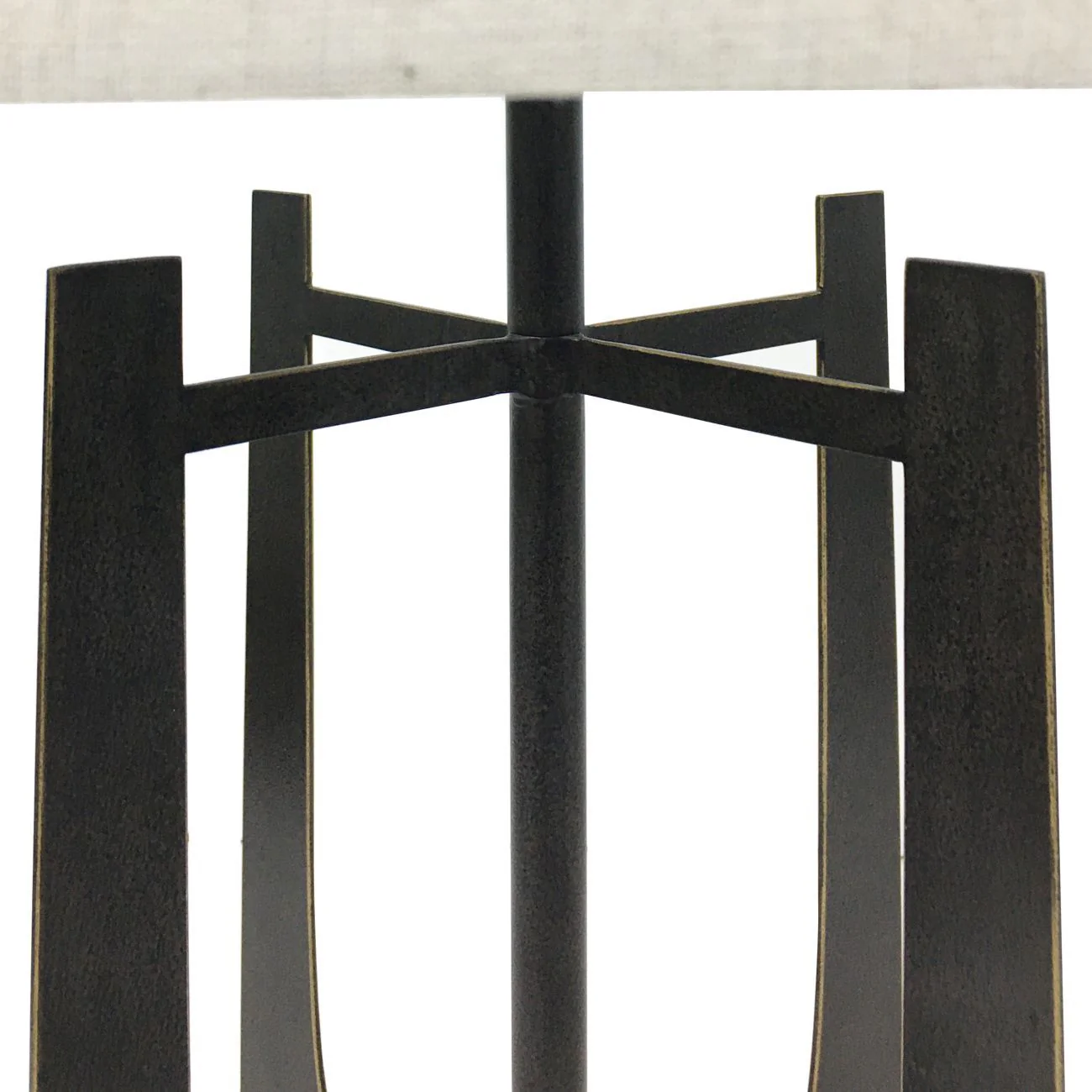 Glenthorpe Hammered Iron Table Lamp - Gilded Oak with Irish Linen Shade - Image 3