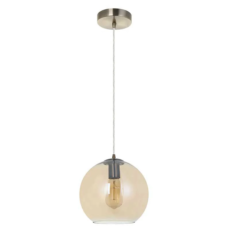 Globe Small/Medium/Large Pendant Light - Amber/Smoke/Clear Finish - Image 2