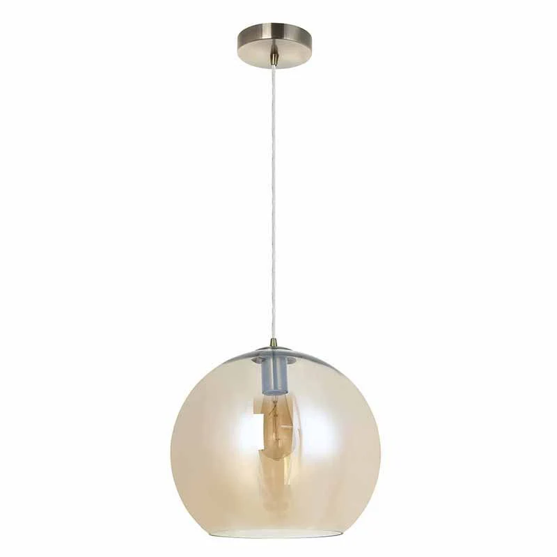Globe Small/Medium/Large Pendant Light - Amber/Smoke/Clear Finish - Image 3