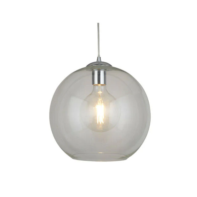 Globe Small/Medium/Large Pendant Light - Amber/Smoke/Clear Finish - Image 7