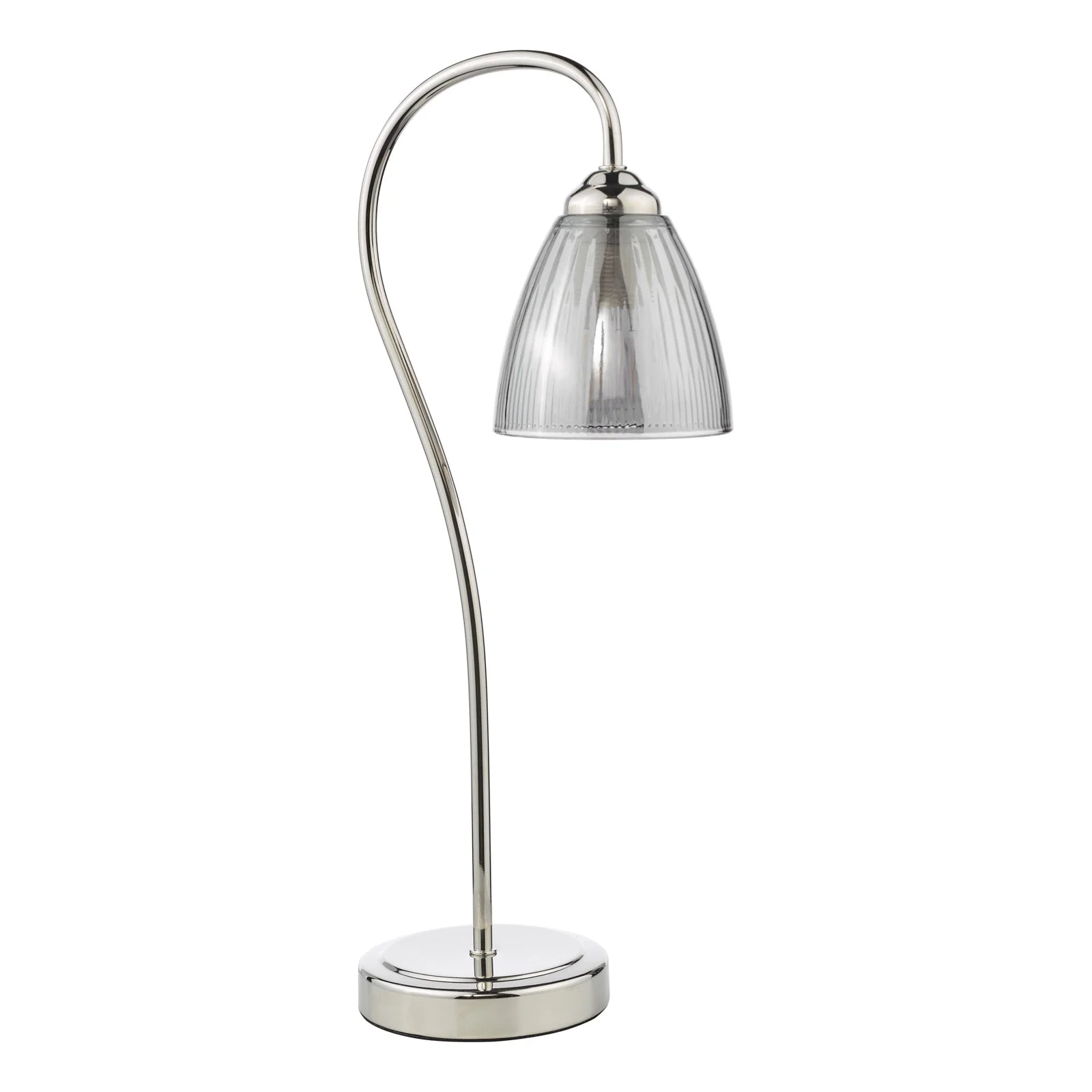 Glynis Table Lamp Antique Bronze/Polished Nickel & Ribbed Glass E14 - Image 10