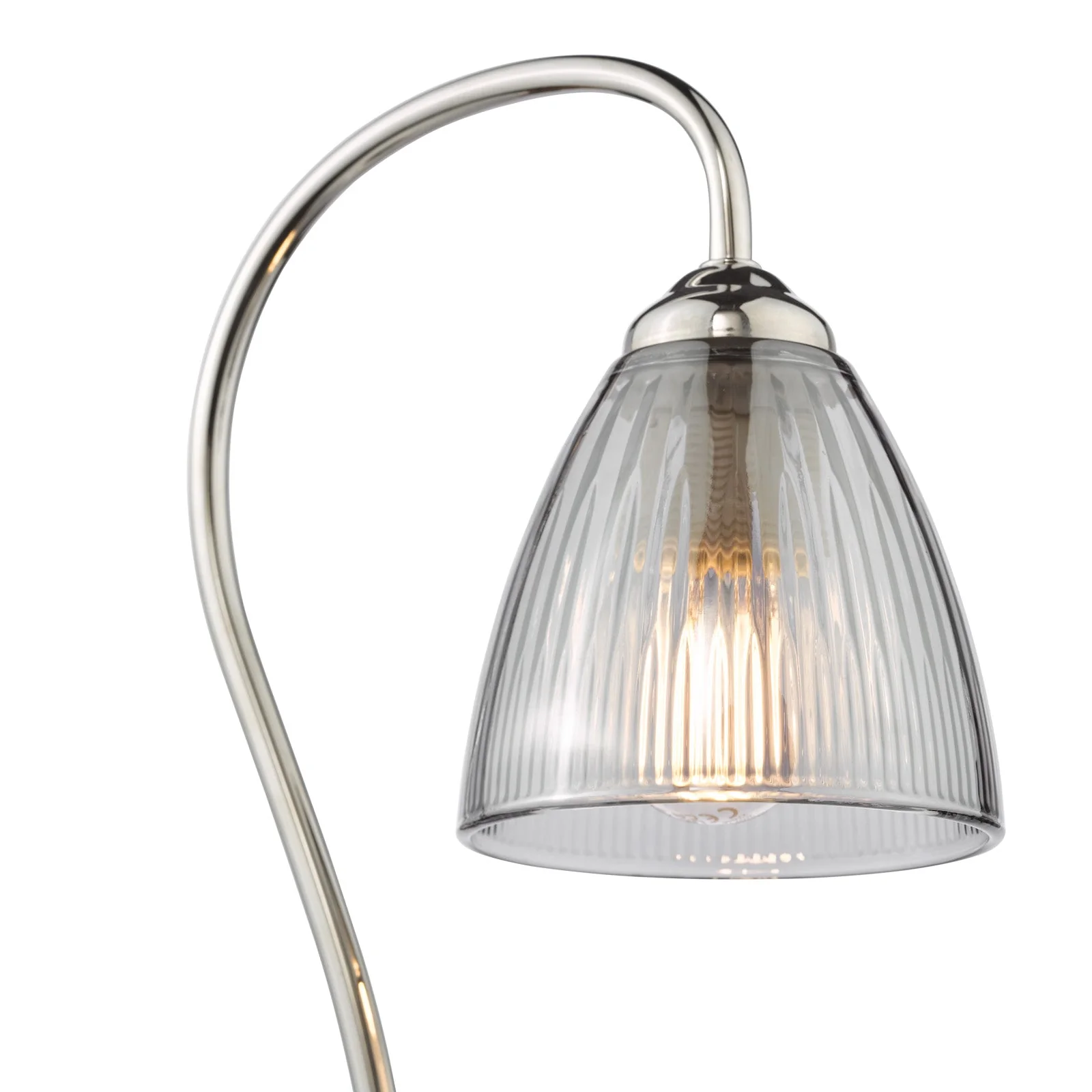 Glynis Table Lamp Antique Bronze/Polished Nickel & Ribbed Glass E14 - Image 11