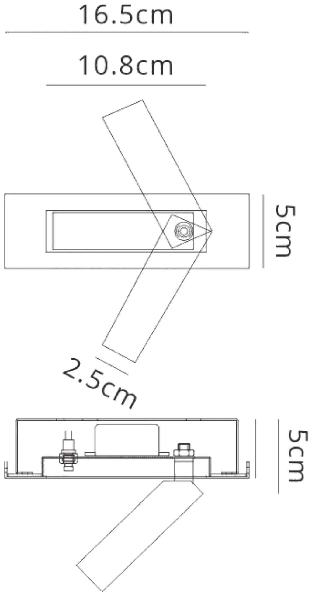 Gokova 1Lt Recessed Wall Light - Black/White - Image 3