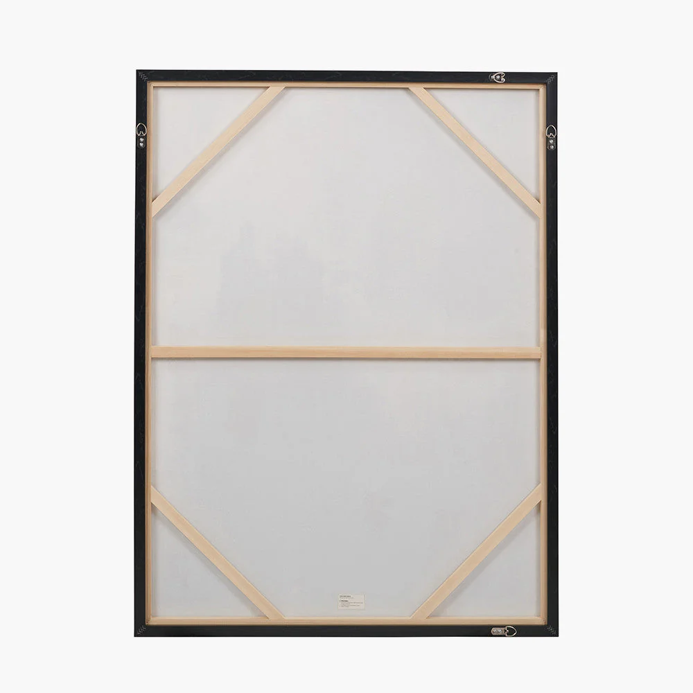 Gold and Blue Tone Abstract Canvas with Black Frame - Image 8