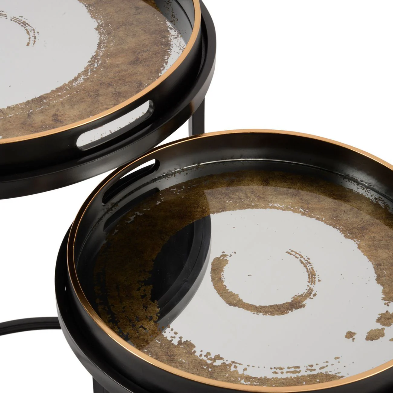 Gold Swirl Set of 2 Side Tray Tables - Image 2