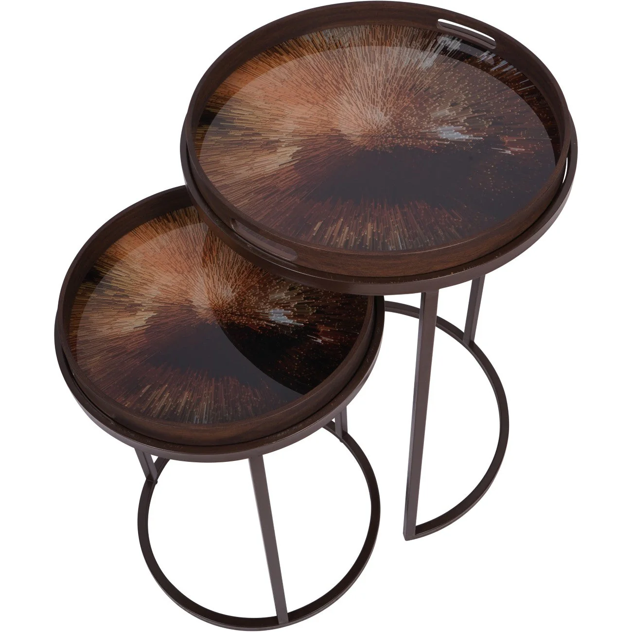 Golden Burst Set of 2 Side Tray Tables - Image 2