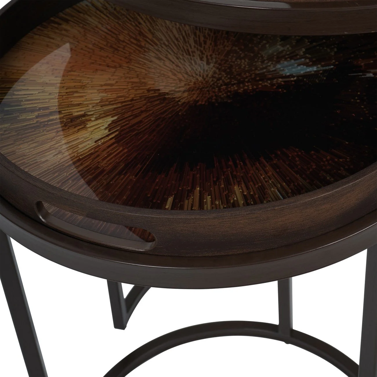 Golden Burst Set of 2 Side Tray Tables - Image 3