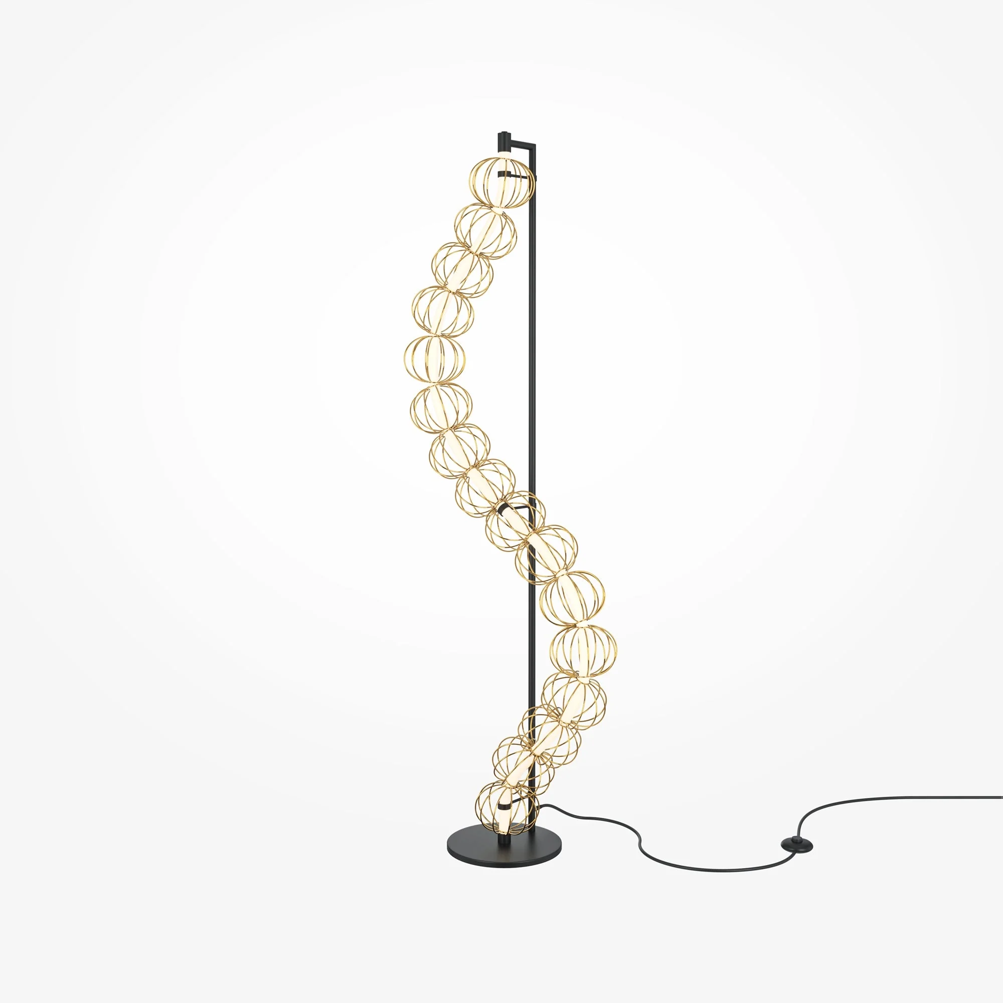Golden Cage Floor lamp Integrated LED - Gold & White Finish - Image 2
