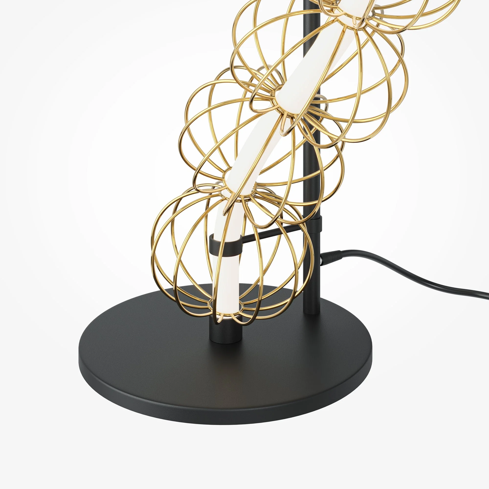 Golden Cage Floor lamp Integrated LED - Gold & White Finish - Image 5