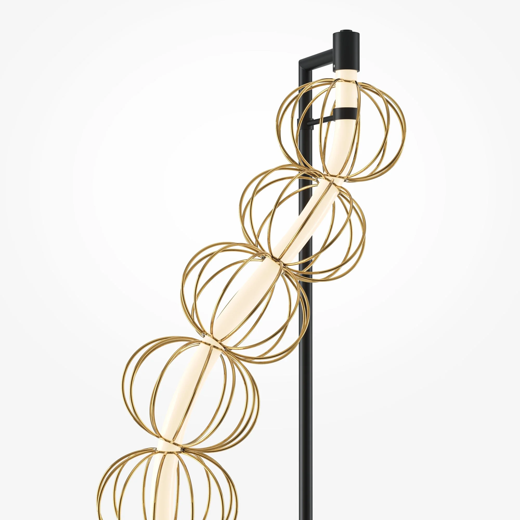 Golden Cage Floor lamp Integrated LED - Gold & White Finish - Image 6