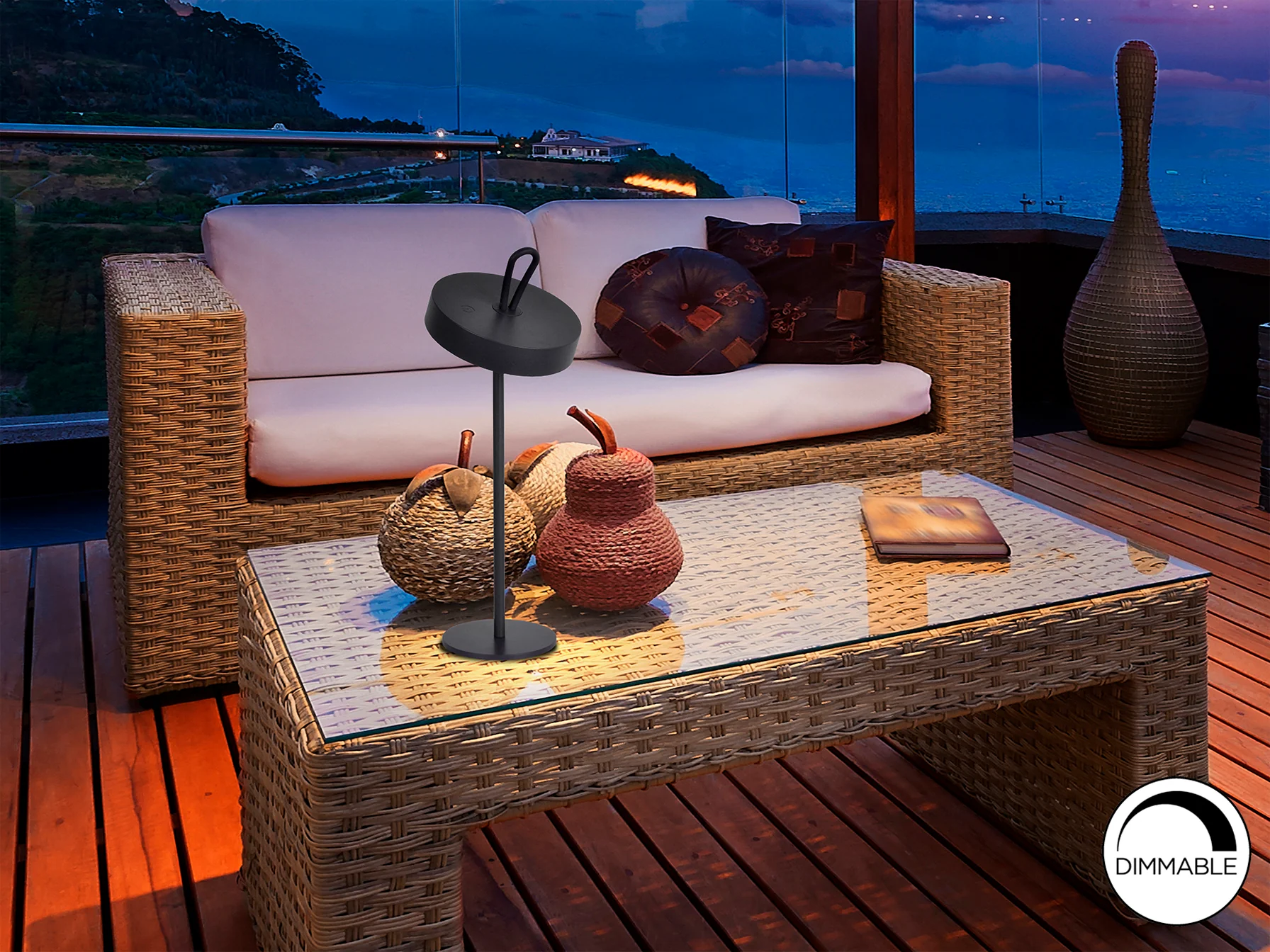 Gong LED Table Lamp- Corten/ Black/ White Finishes - Image 10