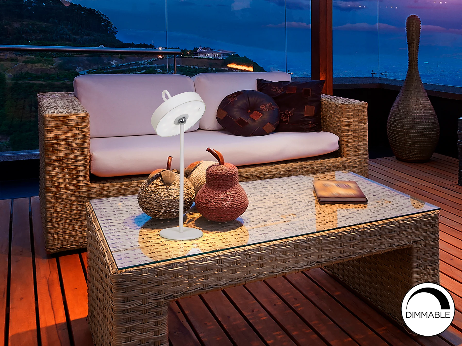 Gong LED Table Lamp- Corten/ Black/ White Finishes - Image 13