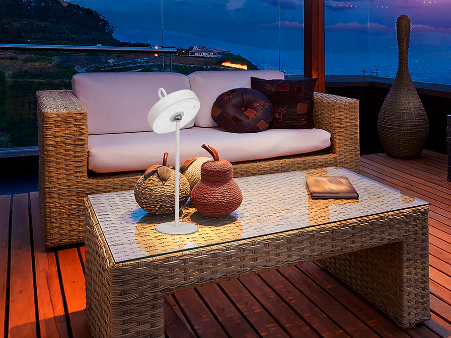 Gong LED Table Lamp- Corten/ Black/ White Finishes - Image 6